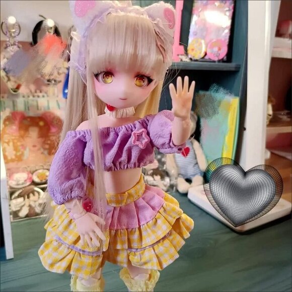 Pretty Anime Ball Jointed Doll with Clothes Outfit Shoes Wig Hair Makeup - Diana - Picture 4 of 6